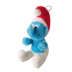 Smurfs Christmas Plush Stuffed Animal 6" Blue Smurf  Santa Hat Holiday Plushie